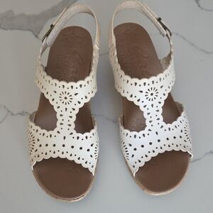 Skechers White Cutout Sandals
